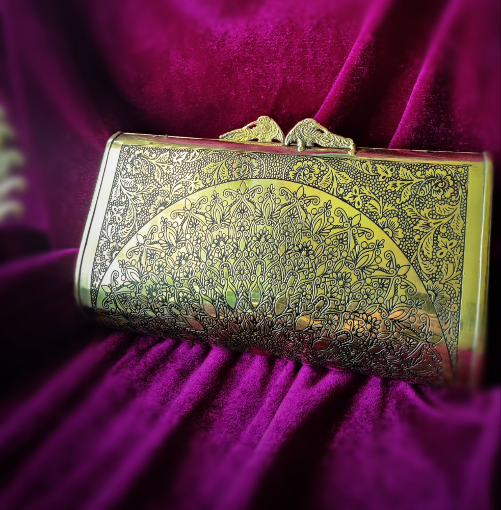 Mandala Brass Ethnic Clutch