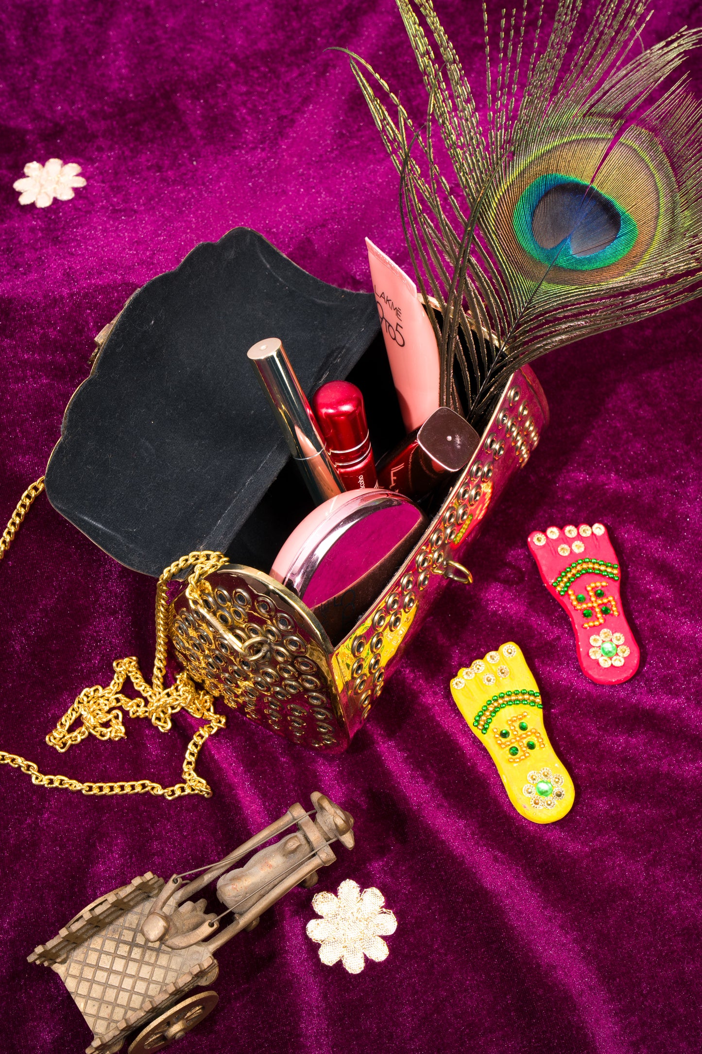 Punched Rivet Gold brass Bag