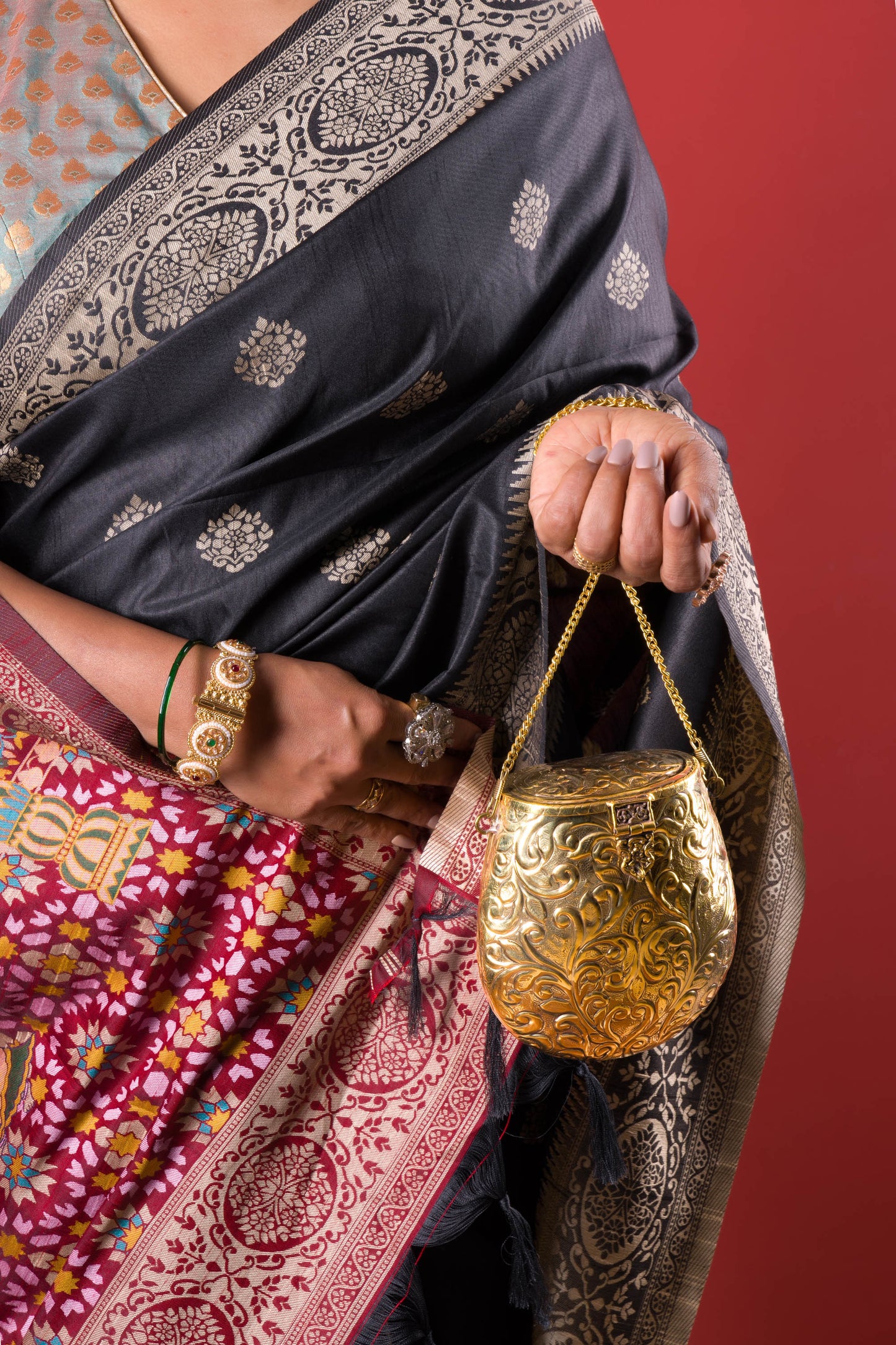 Vintage Brass Bucket Minaudiere