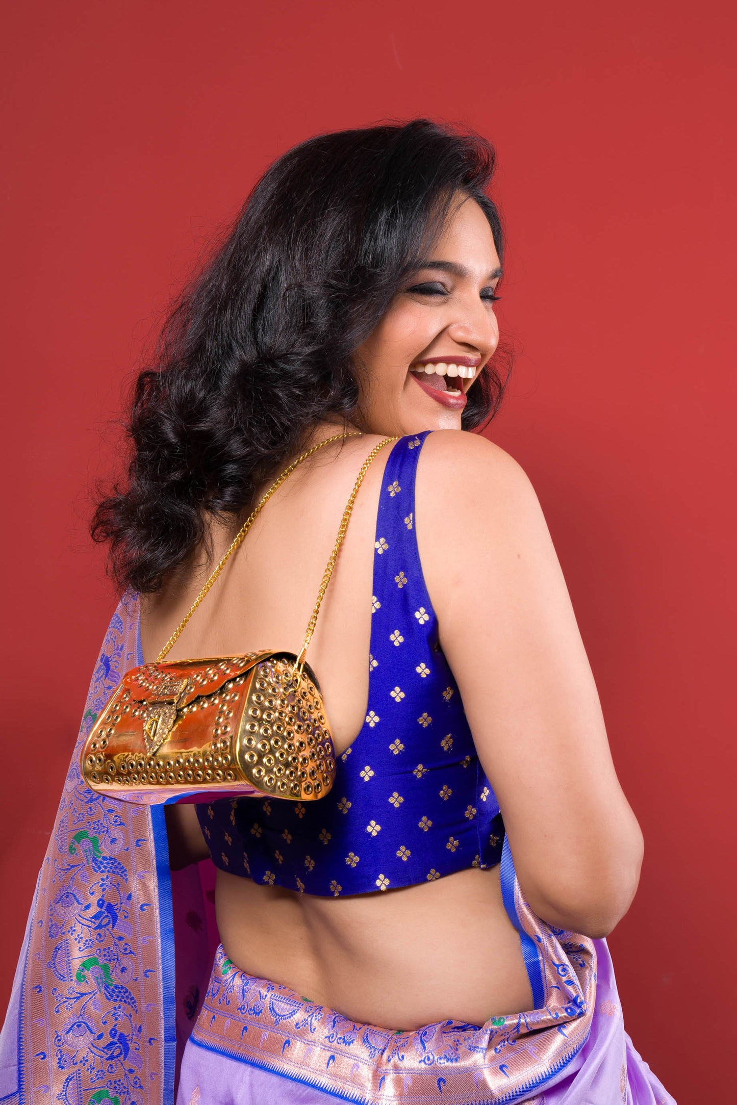 Punched Rivet Gold brass Bag