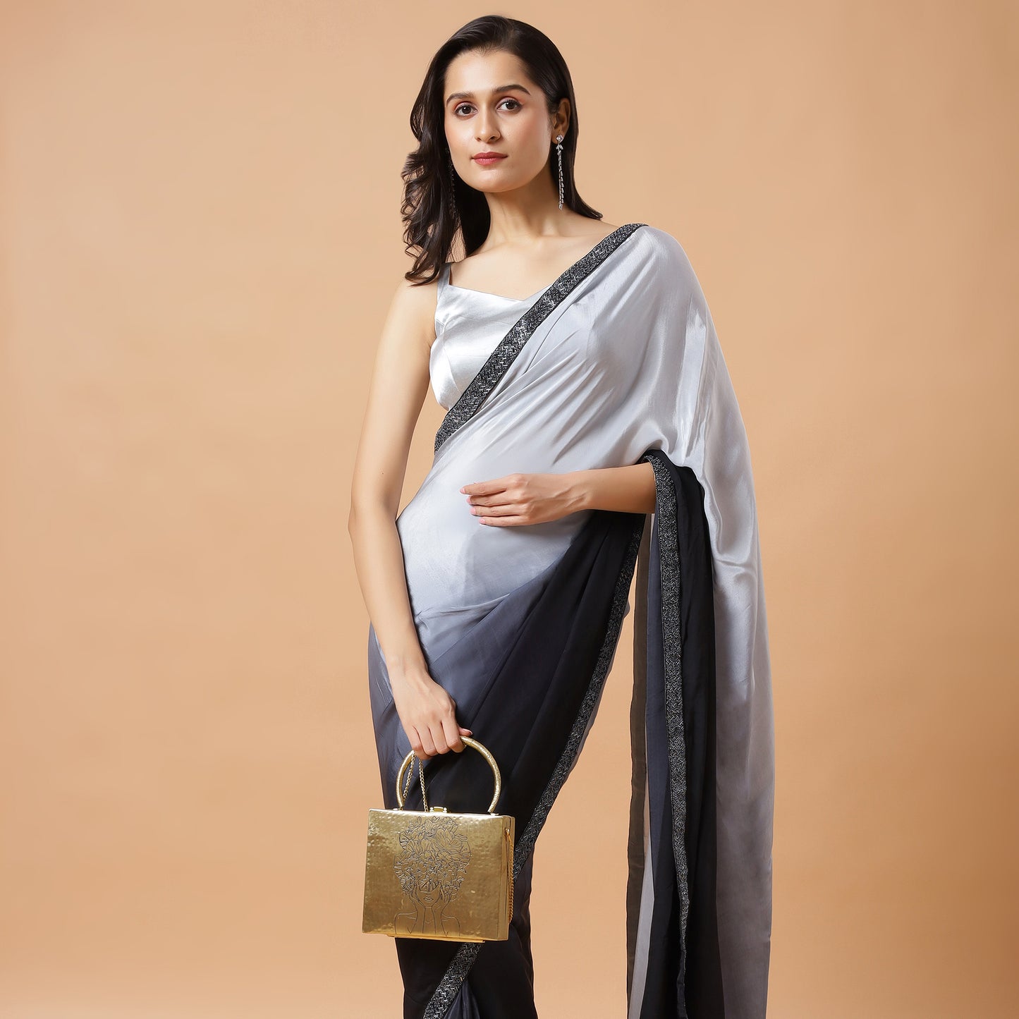 Aafreen Chic Square Diva Brass Bag