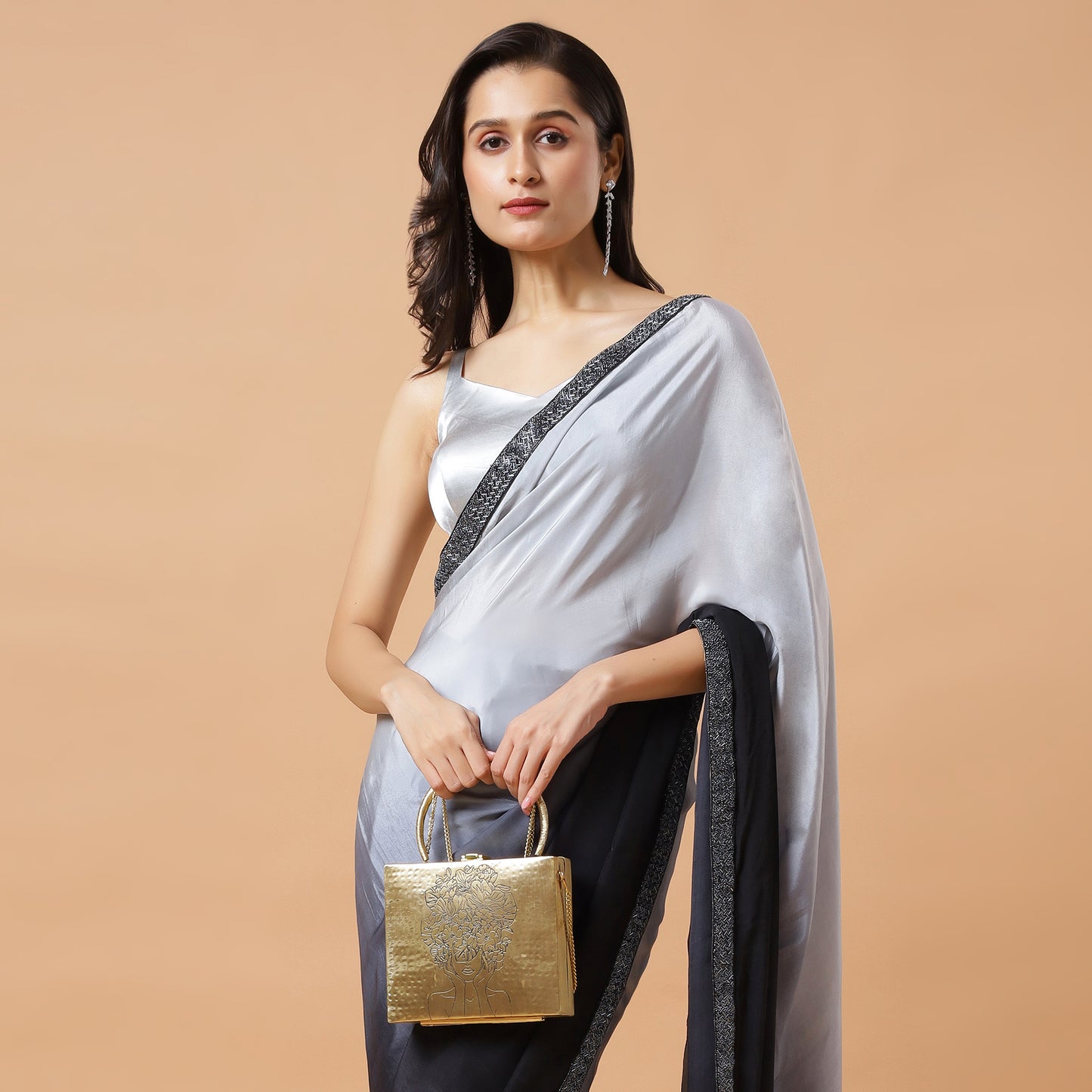 Aafreen Chic Square Diva Brass Bag