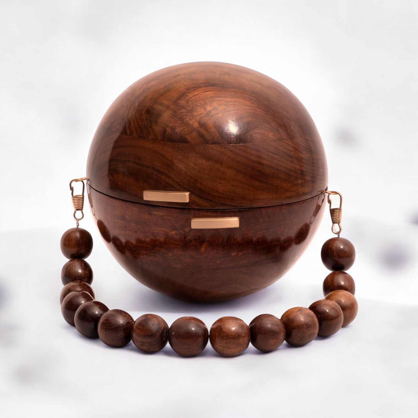 The Stylish Globe Wooden bag with beaded Handle