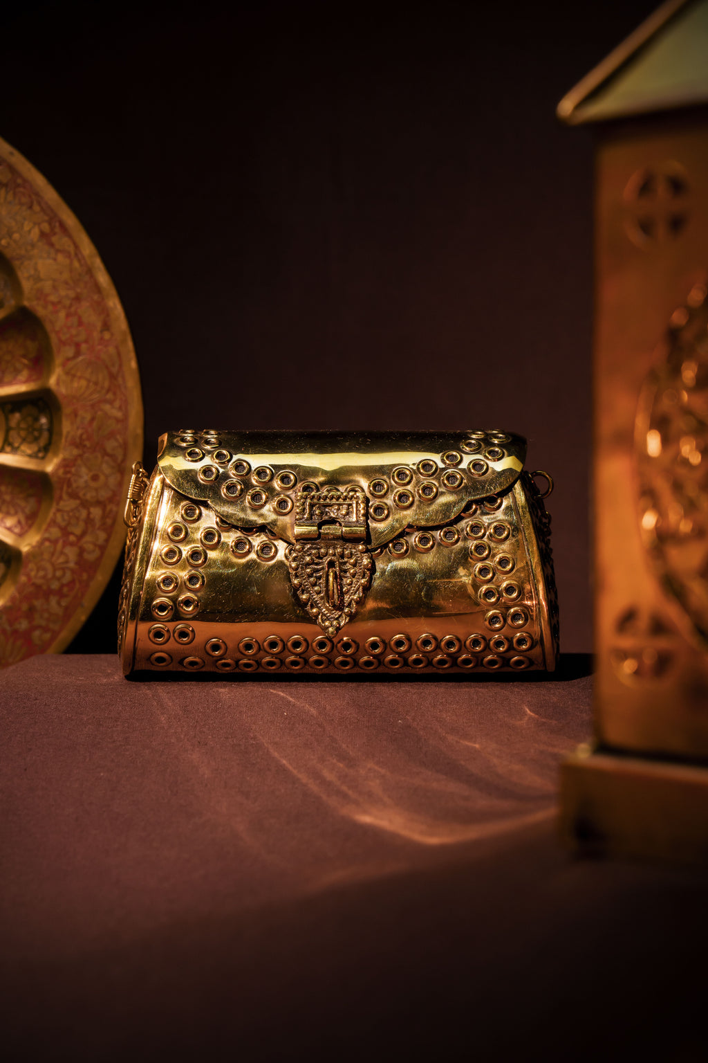 Punched Rivet Gold brass Bag