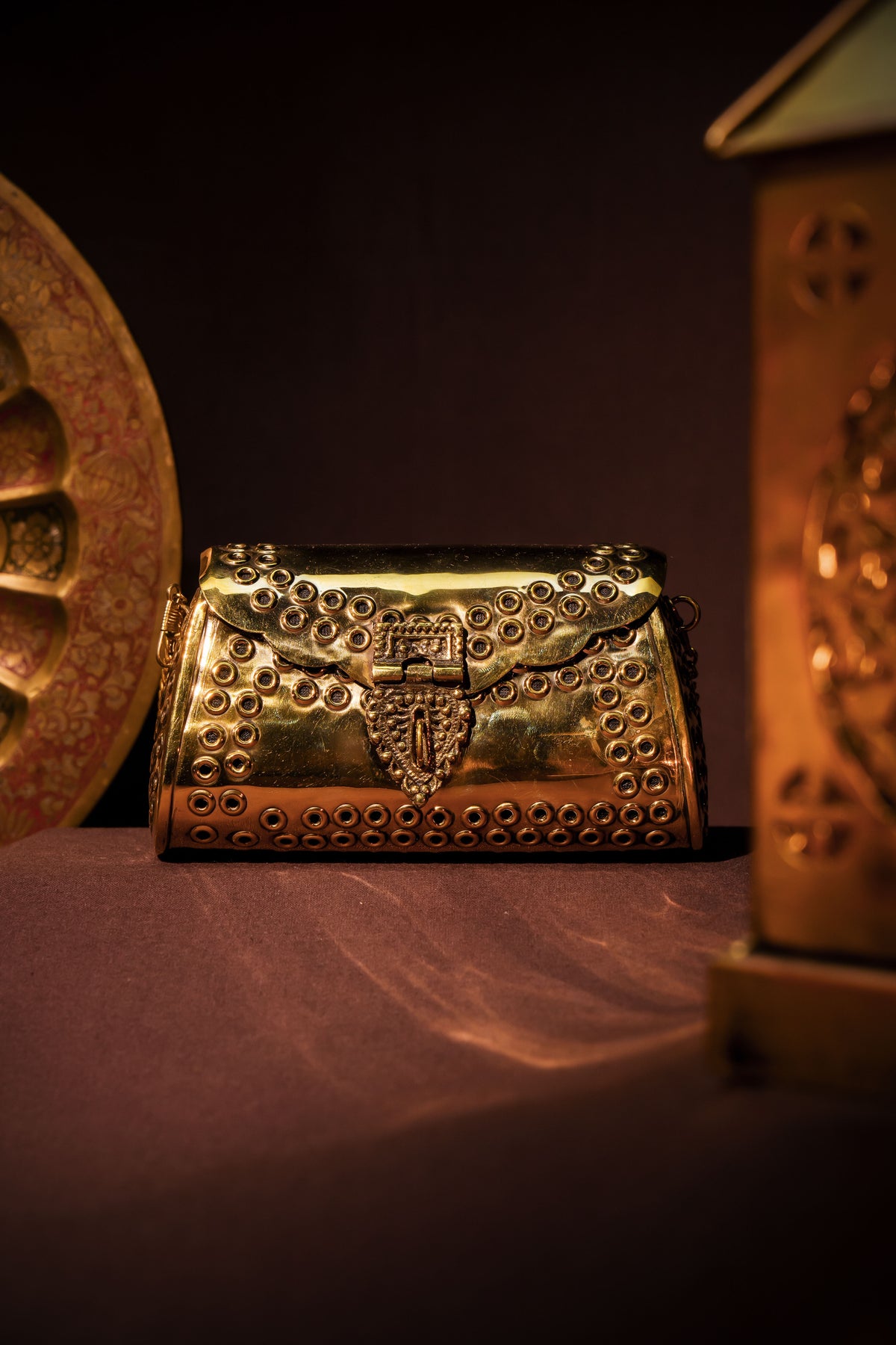 Punched Rivet Gold brass Bag