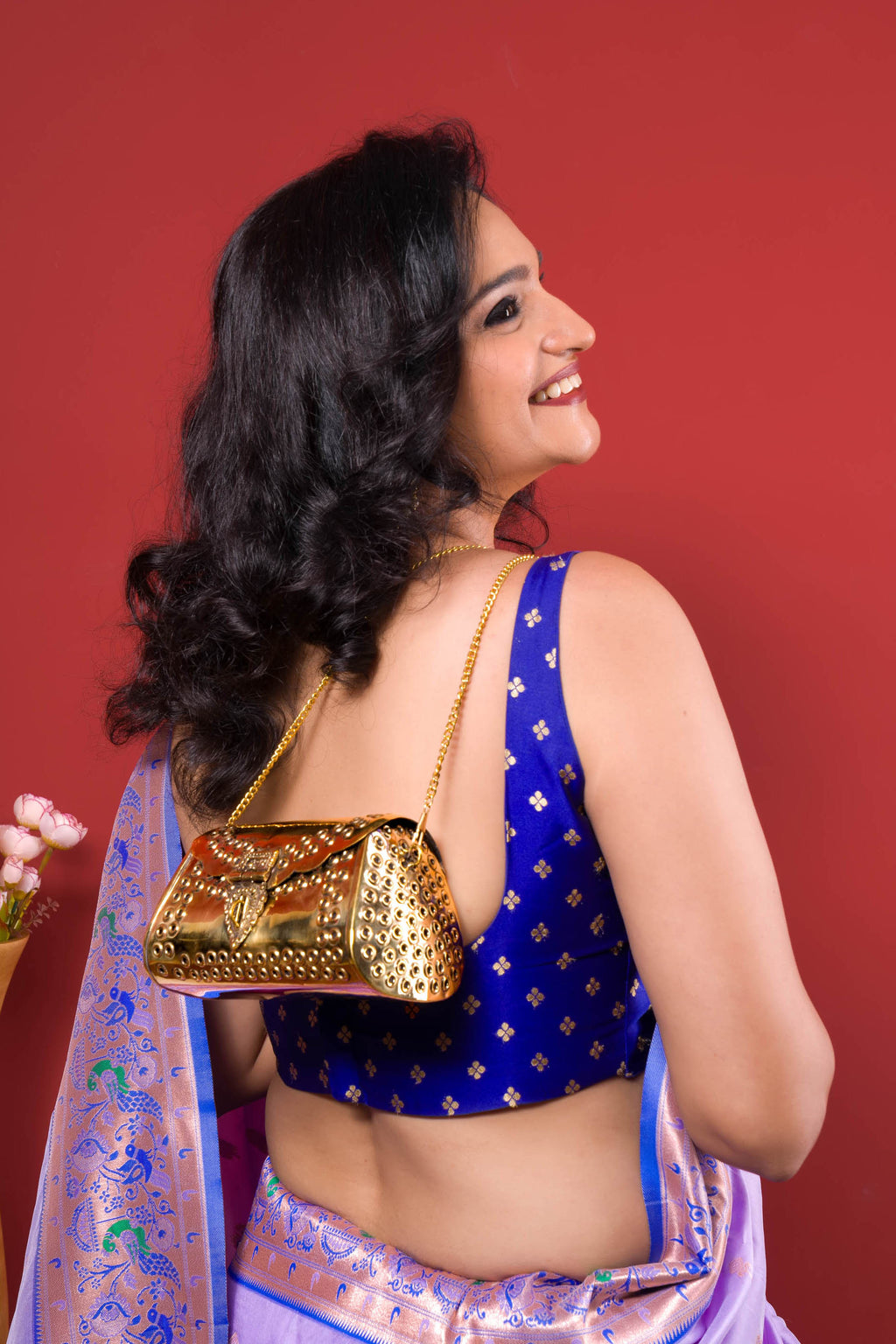 Punched Rivet Gold brass Bag