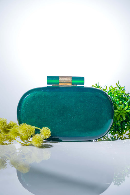 Green Brass Resin Purse For Ladies