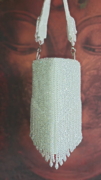 Stardust Crystal rectangular prism party clutch