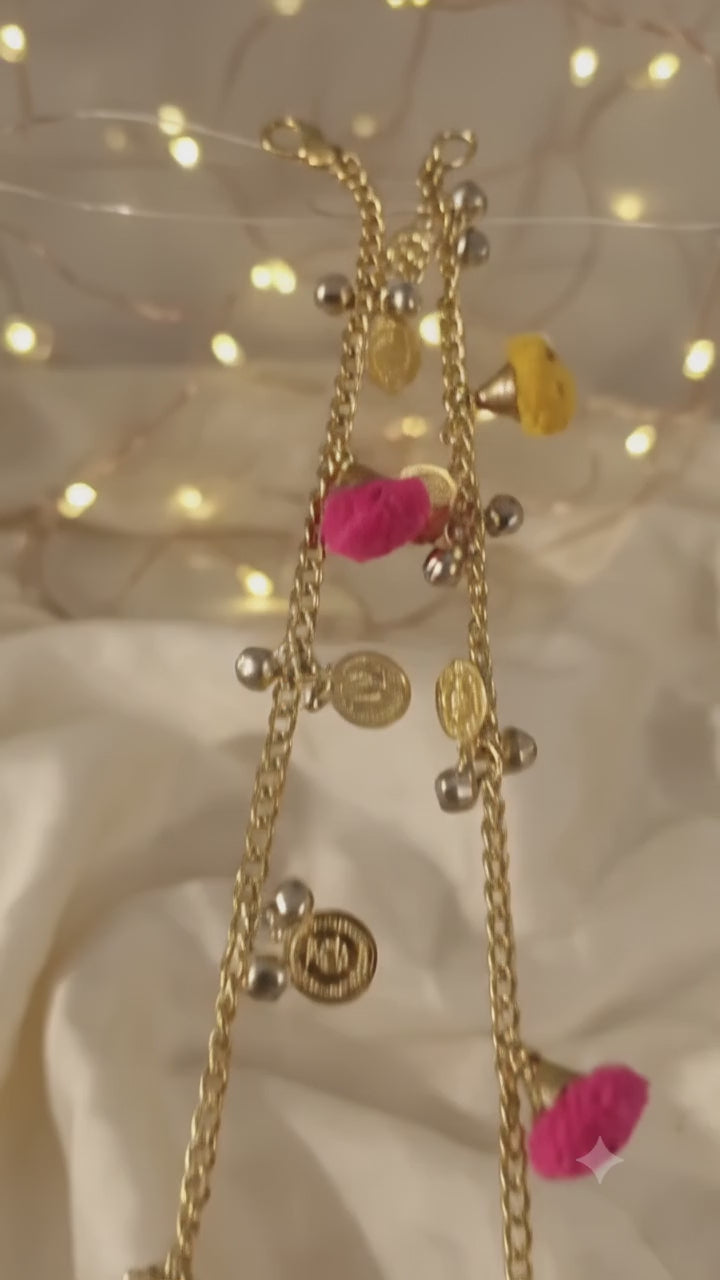 Mobiling- The ornate mobile brass Sling with micro brass bag