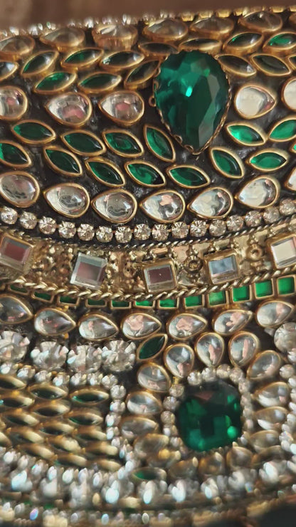 Sheesh Mahal Nazakat Embellished Brass Handbags