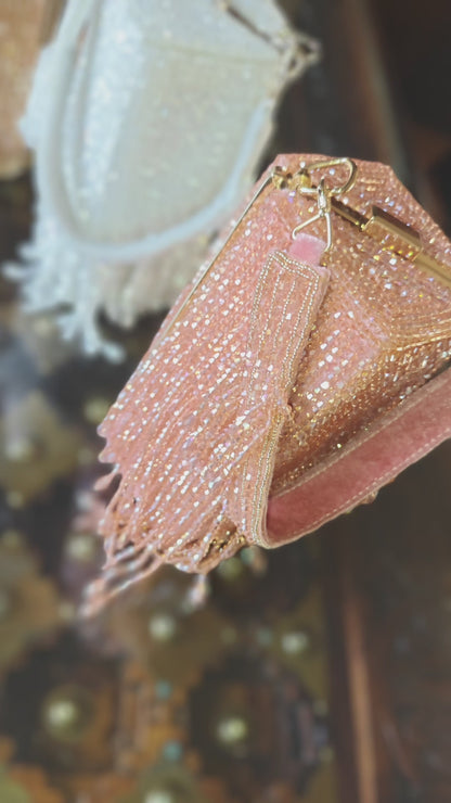 Stardust Crystal rectangular prism party clutch