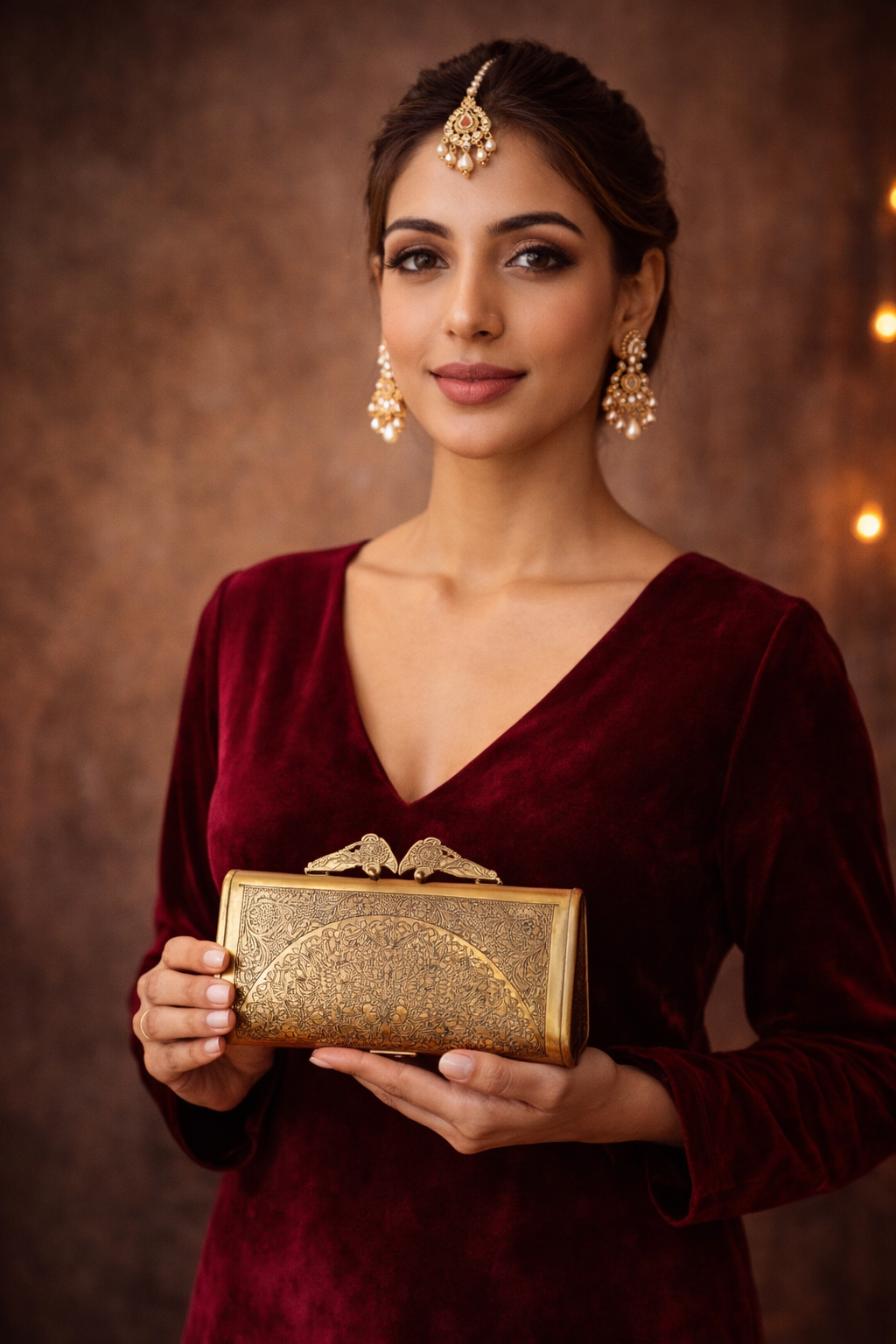 Mandala Brass Ethnic Clutch