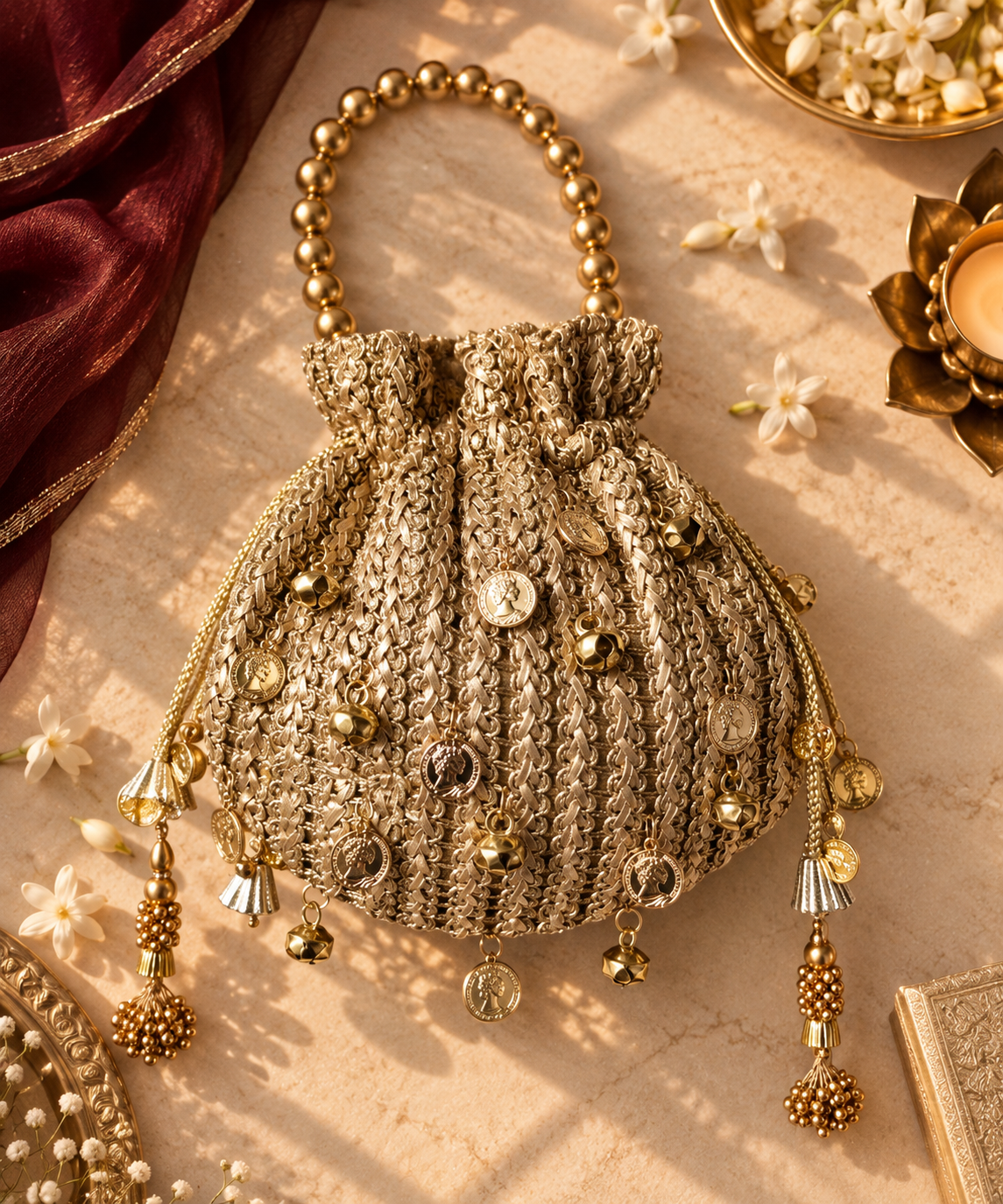 ChanChan Festive Potlis in woven Gota pattis