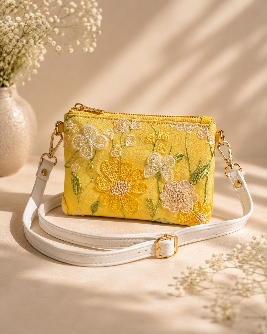 Bageecha Collection- Sunehri Dhoop Tote Bag with sling pouch
