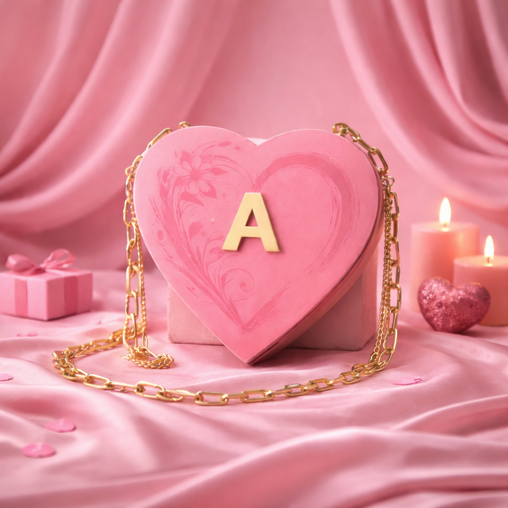 Personalized Valentine's Mini Heart Bag in Red and Pink