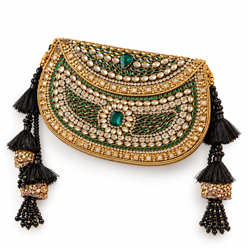 Sheesh Mahal Nazakat Embellished Brass Handbags