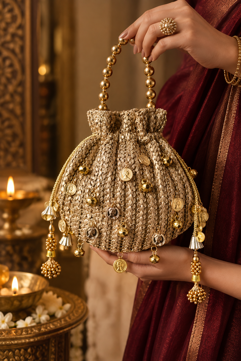 ChanChan Festive Potlis in woven Gota pattis
