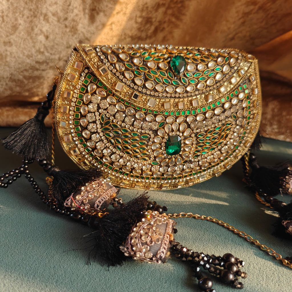 Sheesh Mahal Nazakat Embellished Brass Handbags