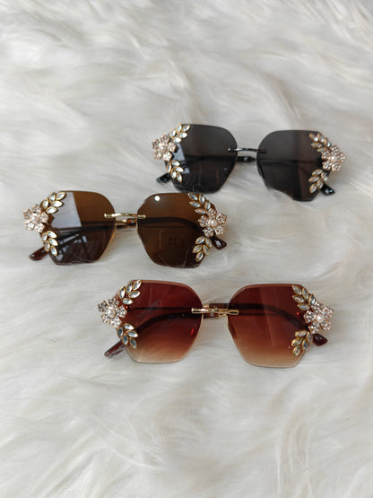 Wedding/ Festive Embellished Sunglasses - Style 5