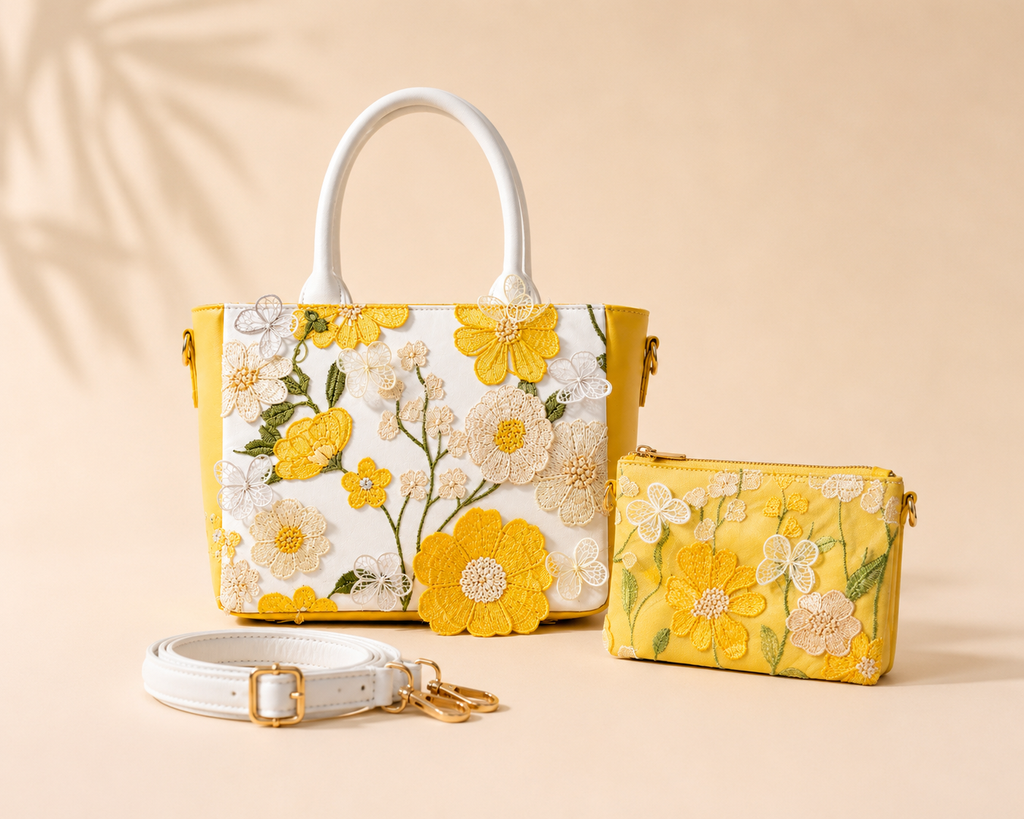 Bageecha Collection- Sunehri Dhoop Tote Bag with sling pouch