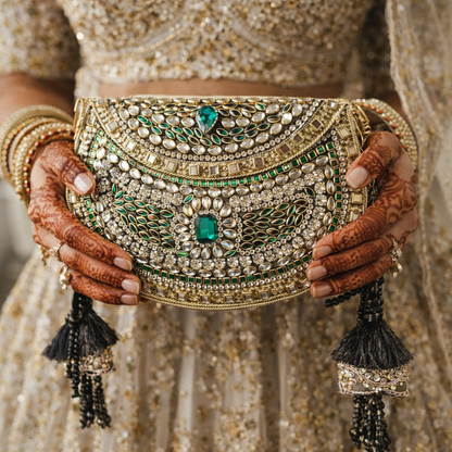 Sheesh Mahal Nazakat Embellished Brass Handbags