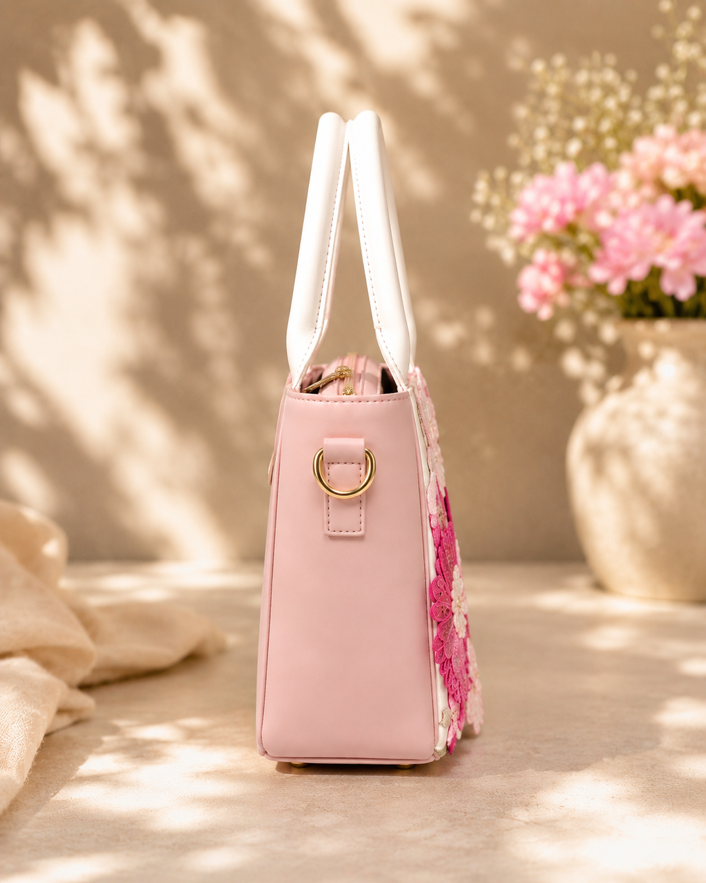 Bageecha Collection- Gulabi baug Summer Tote with sling pouch