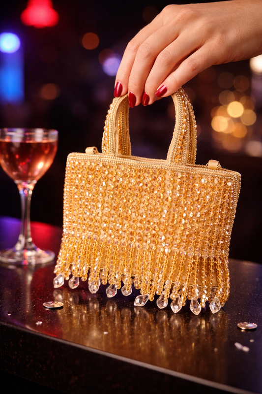 The Mini Crystal bag in Golden dust