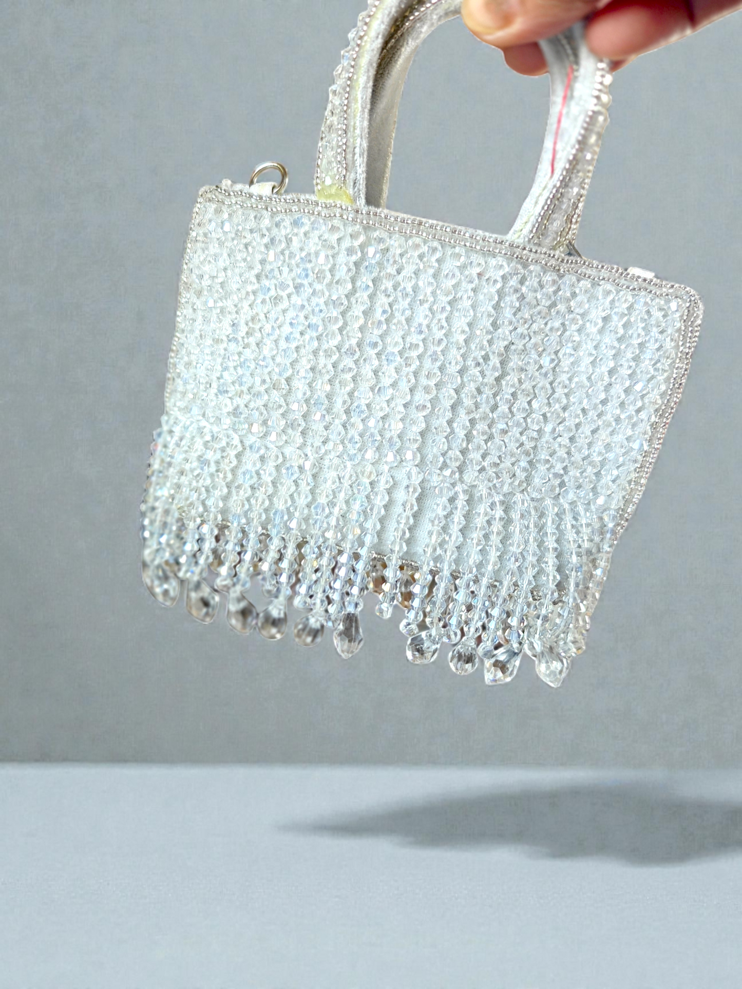 The Mini Crystal Bling bag in Sparkling White