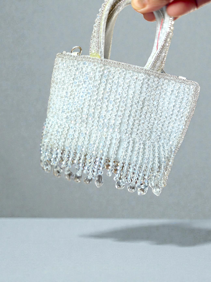 The Mini Crystal Bling bag in Sparkling White
