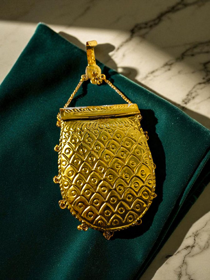 Oval Shaped Mobile Challa in dual tone and ghungroo latkans