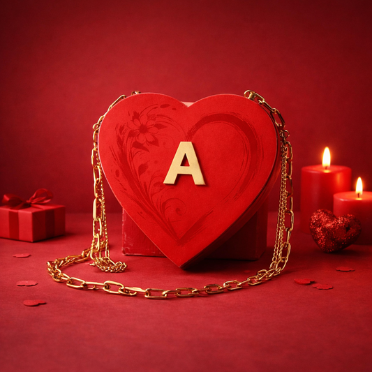 Personalized Valentine's Mini Heart Bag in Red and Pink