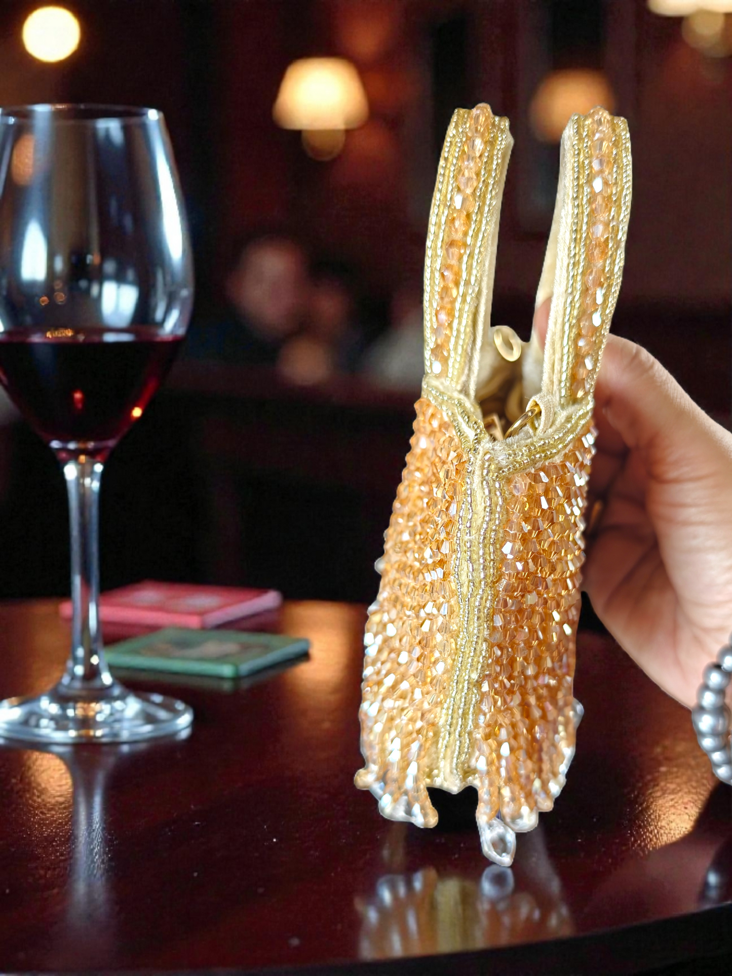 The Mini Crystal bag in Golden dust