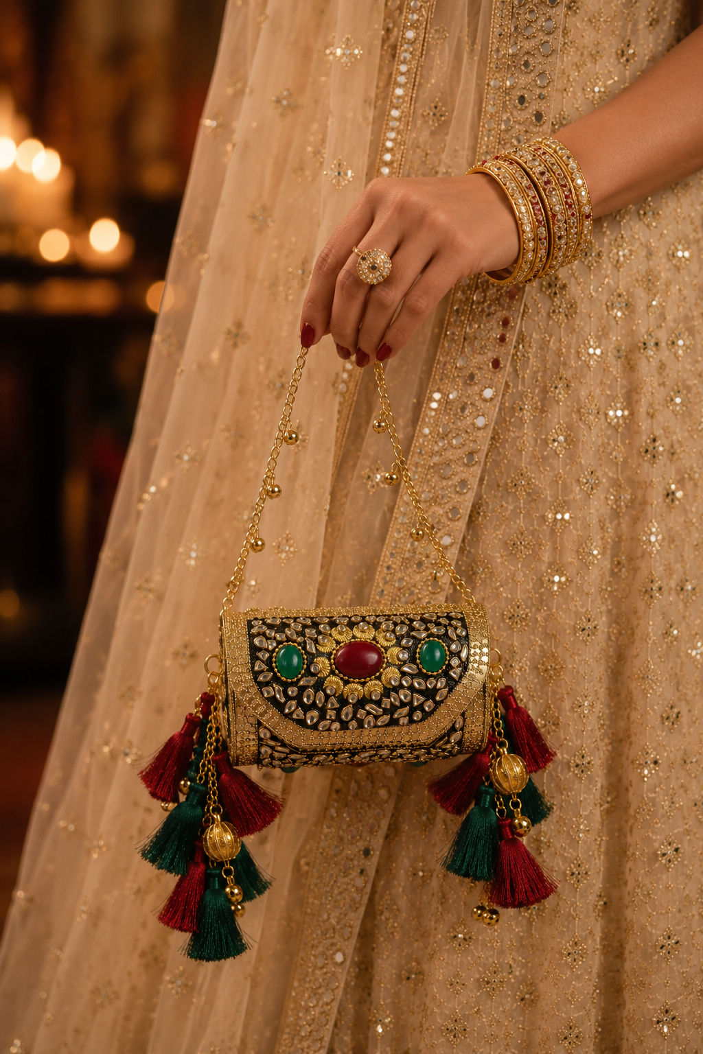 The Mini Dholki Wedding Clutch