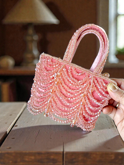 Mini Crystal bag in Pretty pink