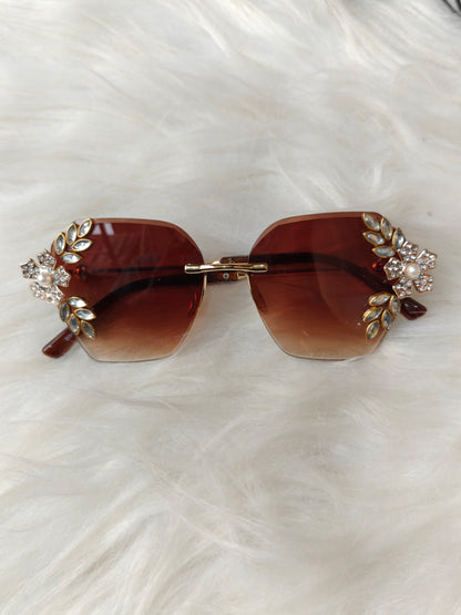 Wedding/ Festive Embellished Sunglasses - Style 5