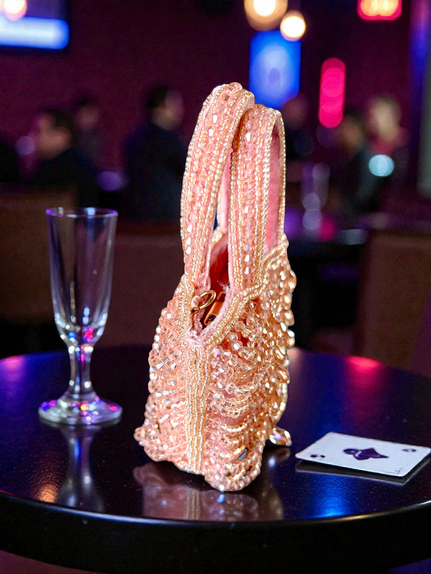 Mini Crystal bag in Pretty pink