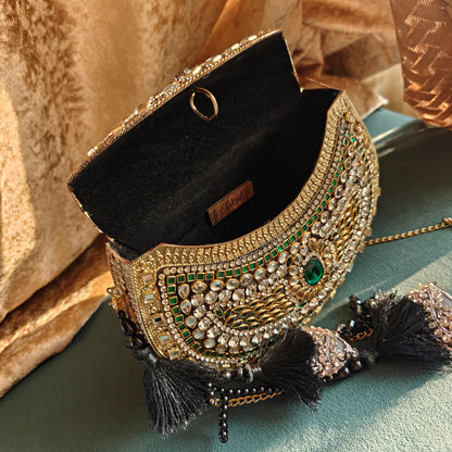 Sheesh Mahal Nazakat Embellished Brass Handbags