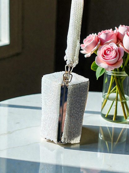 Stardust Crystal rectangular prism party clutch