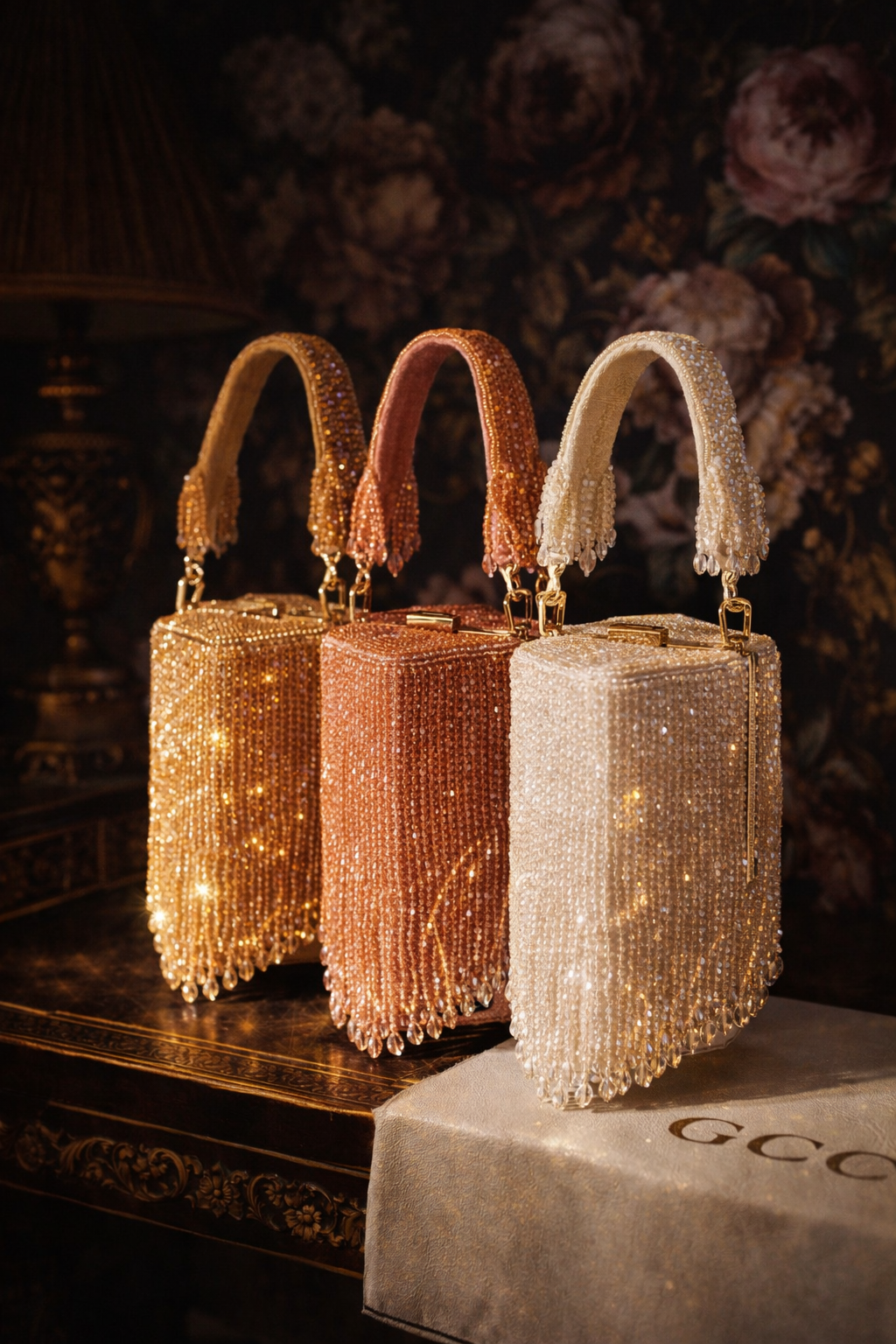 Stardust Crystal rectangular prism party clutch