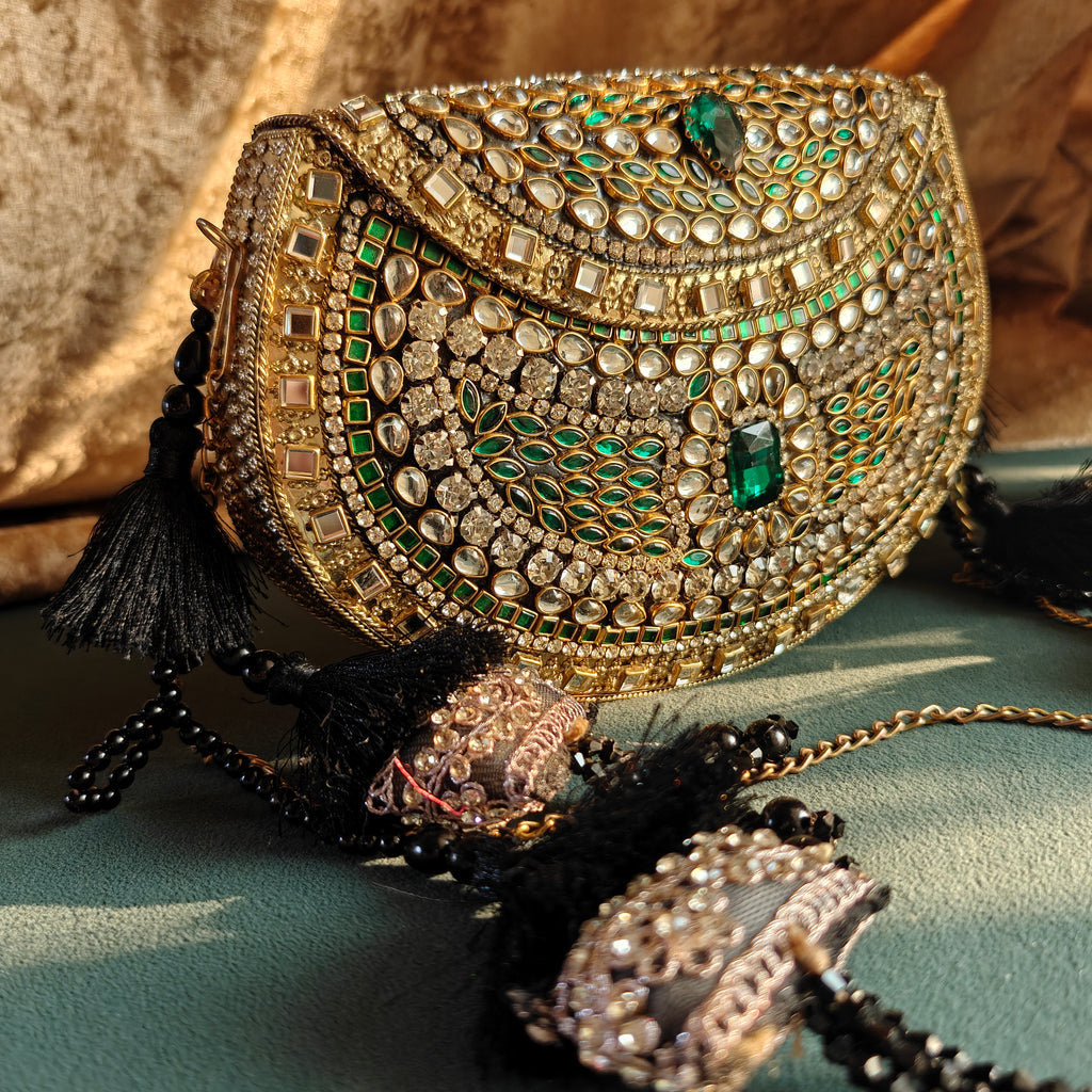 Sheesh Mahal Nazakat Embellished Brass Handbags