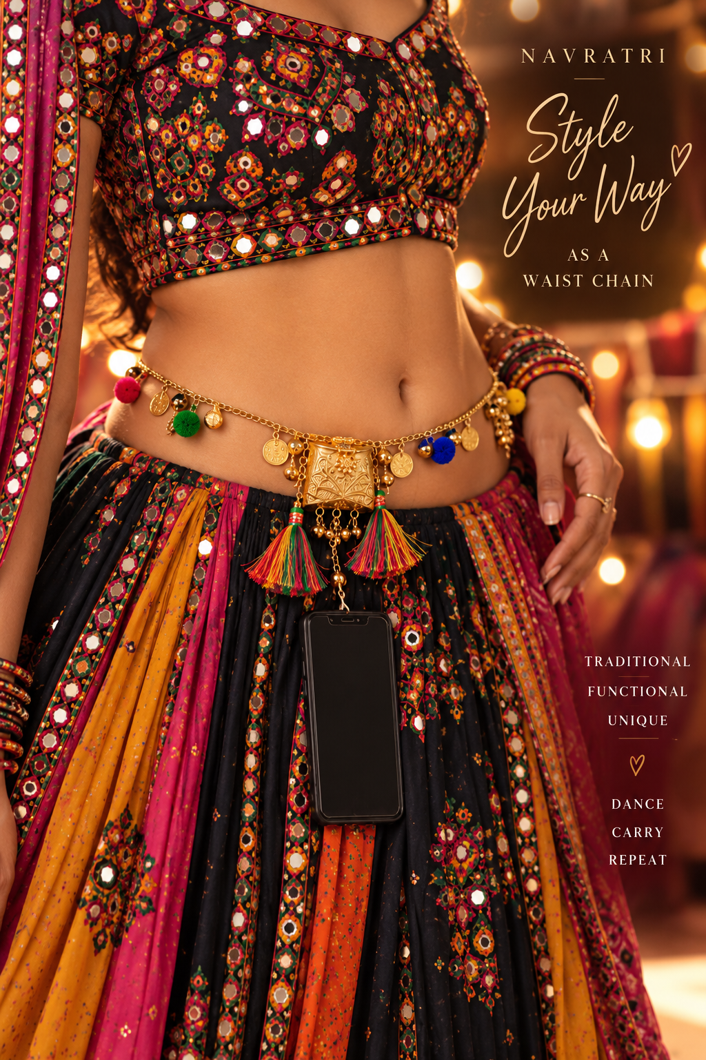 Mobiri- The ornate mobile brass Sling with micro brass bag