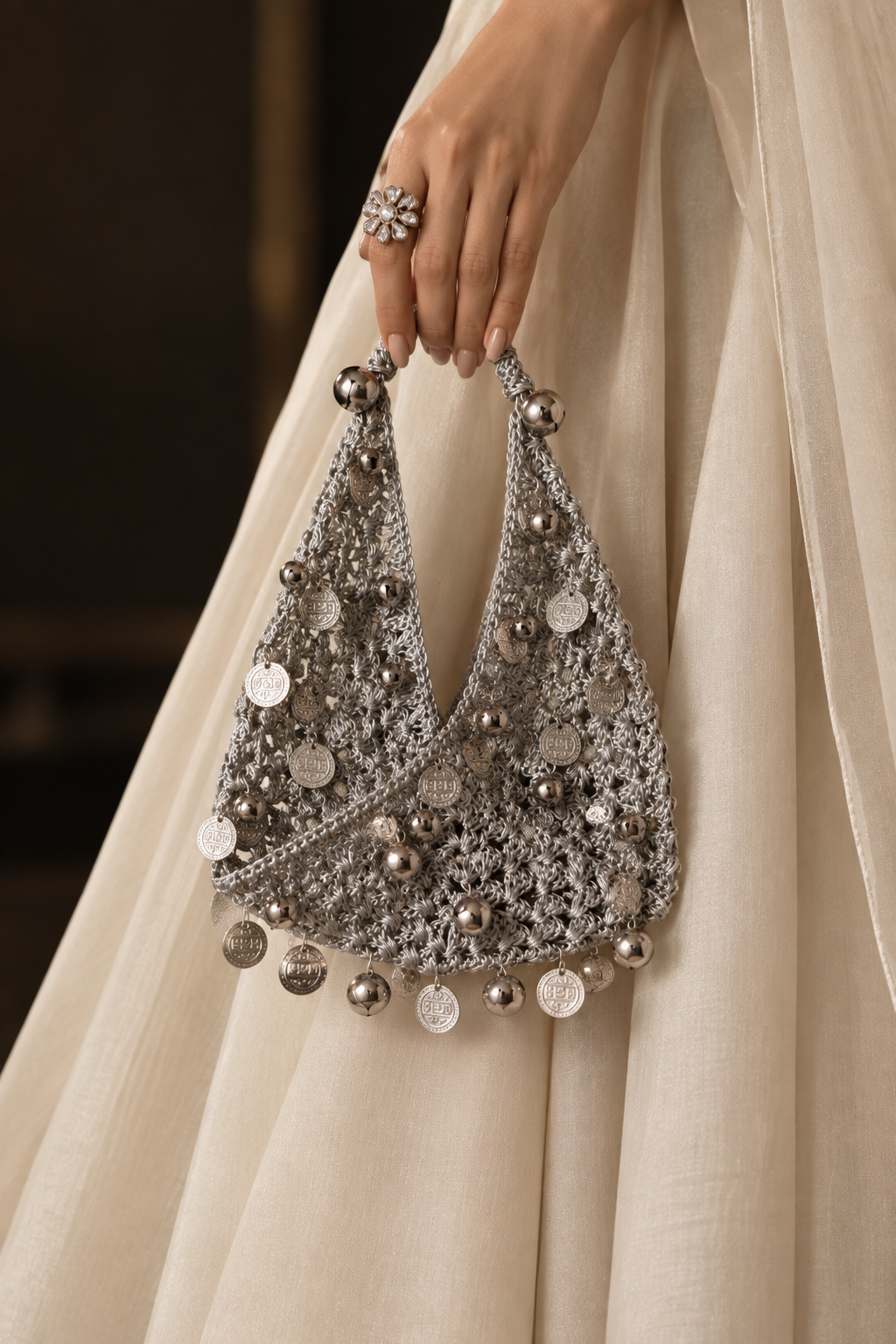 Khanak - Zari Crochet Festive Bag