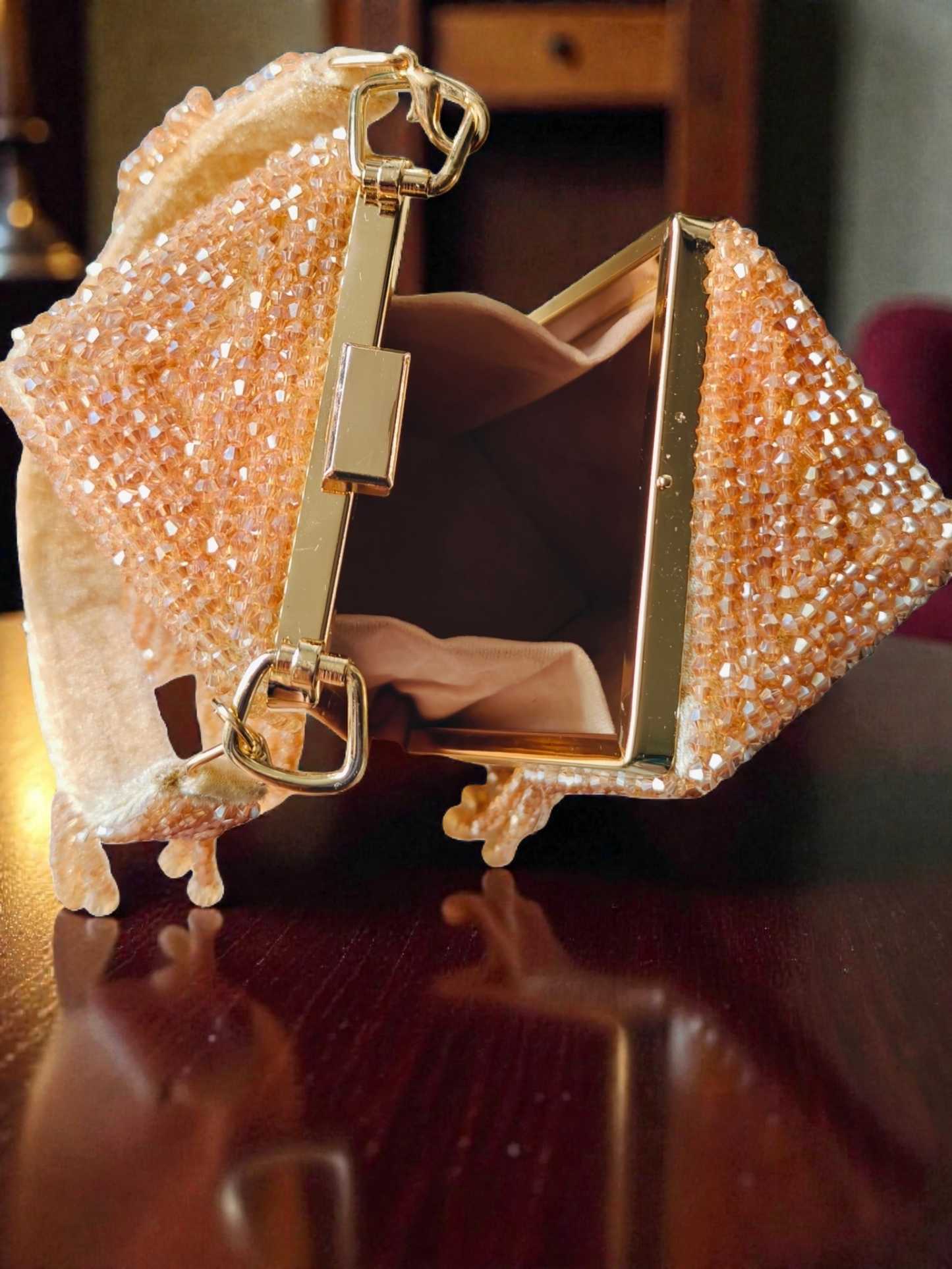 Stardust Crystal rectangular prism party clutch