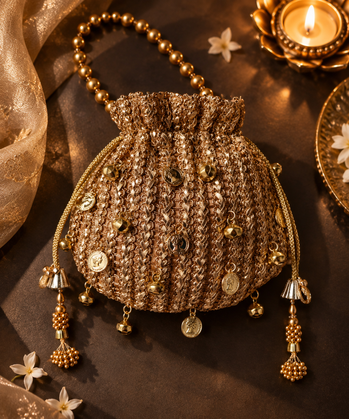 ChanChan Festive Potlis in woven Gota pattis