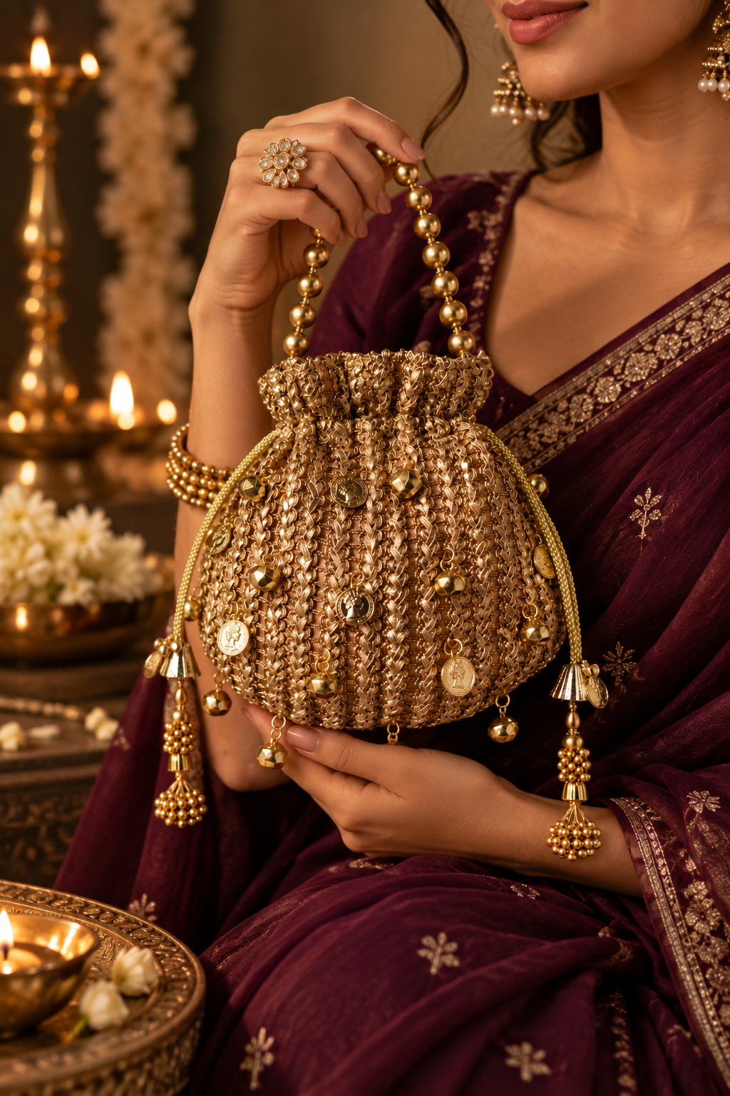 ChanChan Festive Potlis in woven Gota pattis