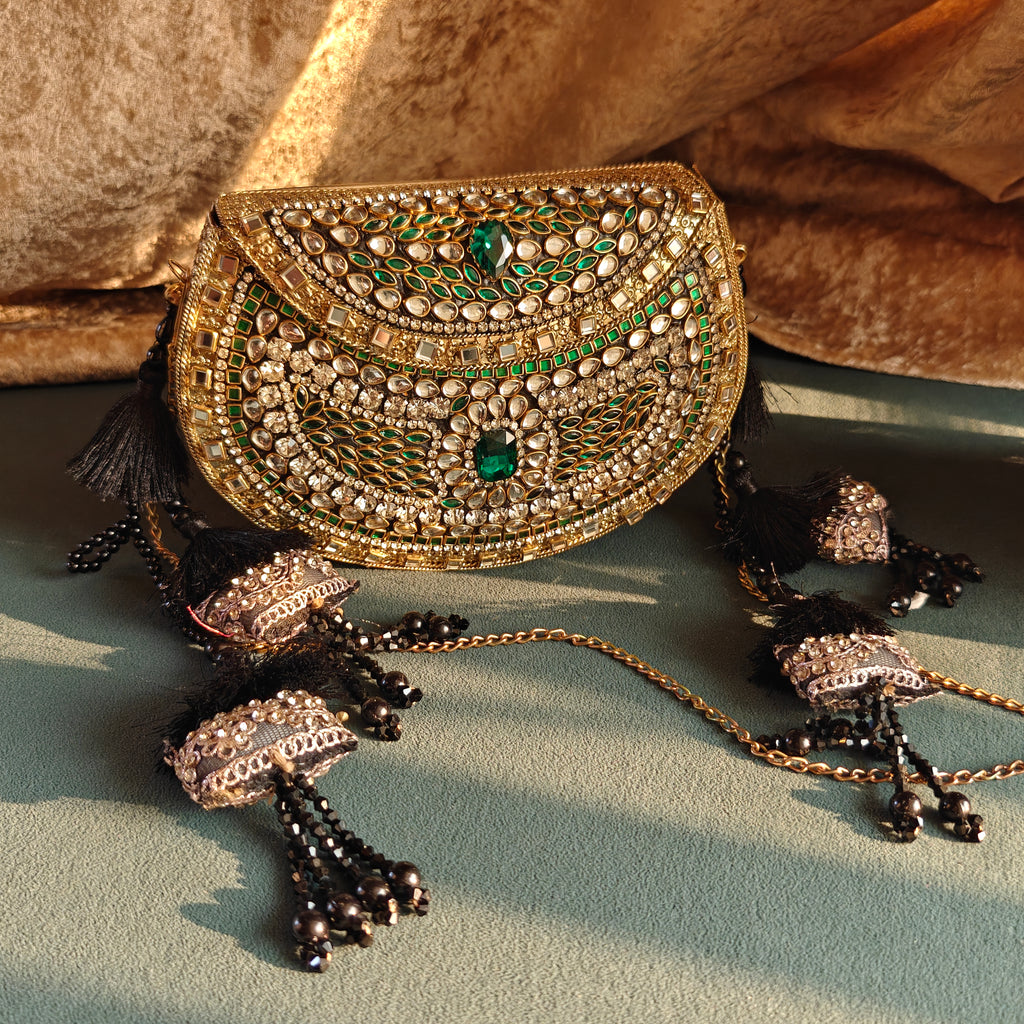 Sheesh Mahal Nazakat Embellished Brass Handbags