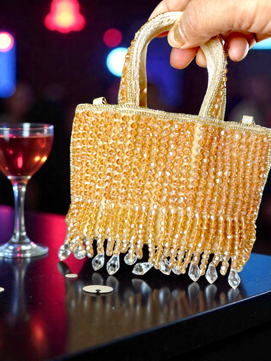The Mini Crystal bag in Golden dust