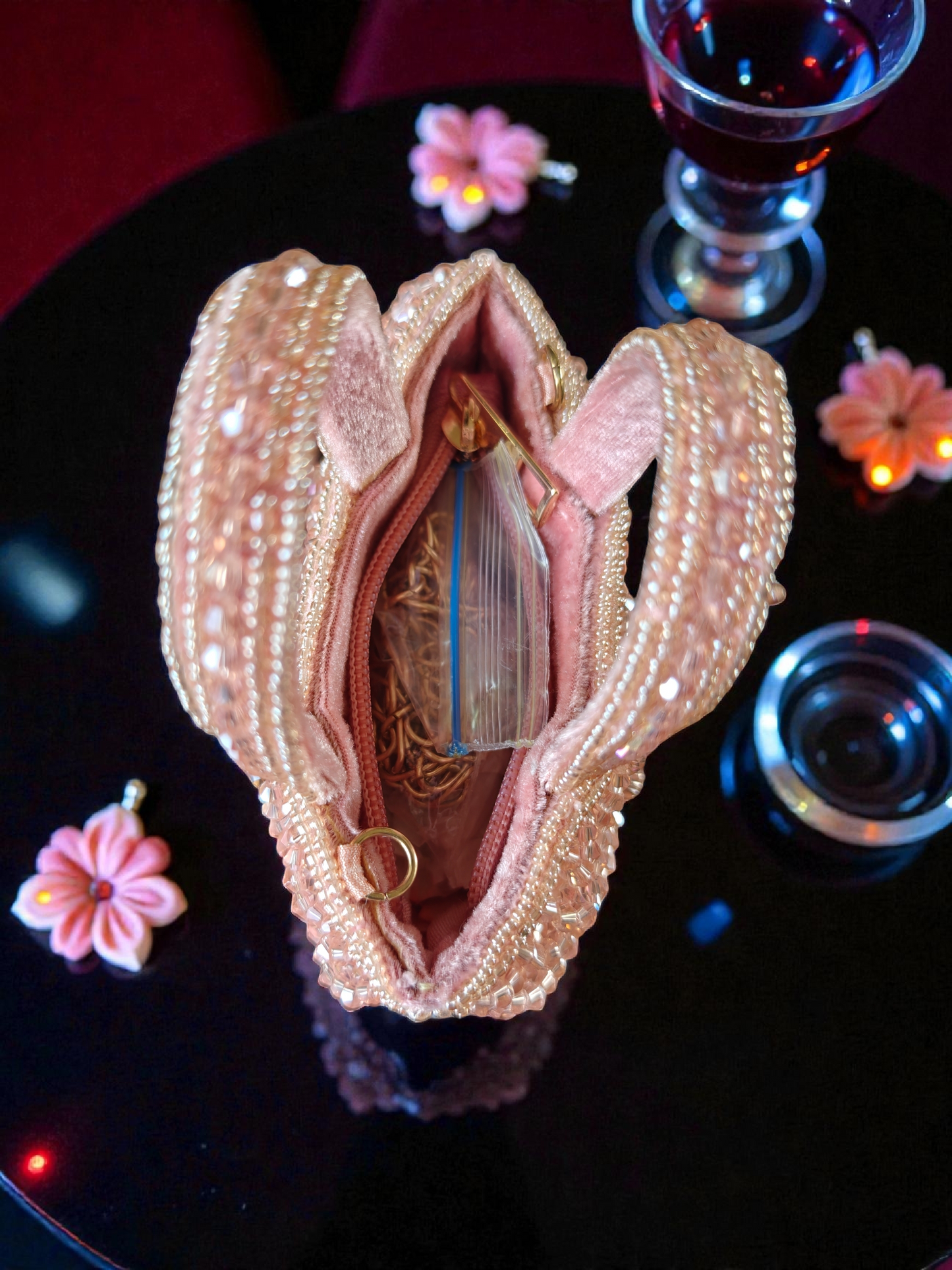 Mini Crystal bag in Pretty pink