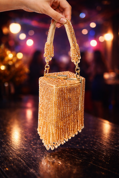 Stardust Crystal rectangular prism party clutch
