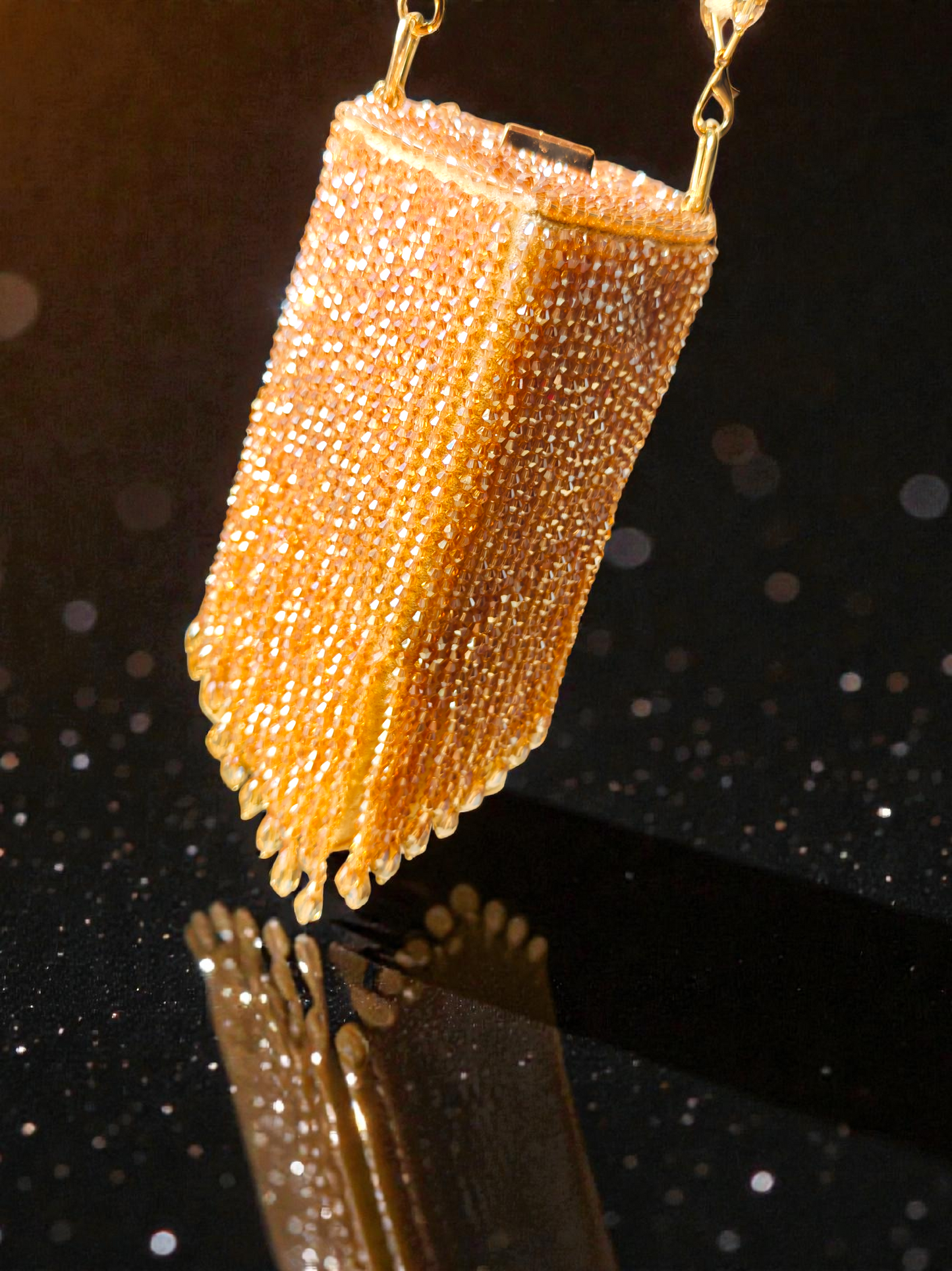 Stardust Crystal rectangular prism party clutch